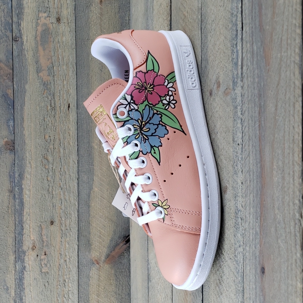 adidas Stan Smith Originals Women's Sneakers Amber Blush Floral - Picture 3 of 10
